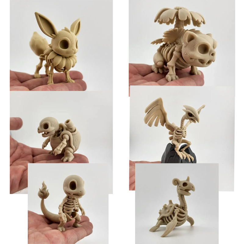 3D Printing Mockup - Pokémon Fossil Bone Model Eevee Charmander