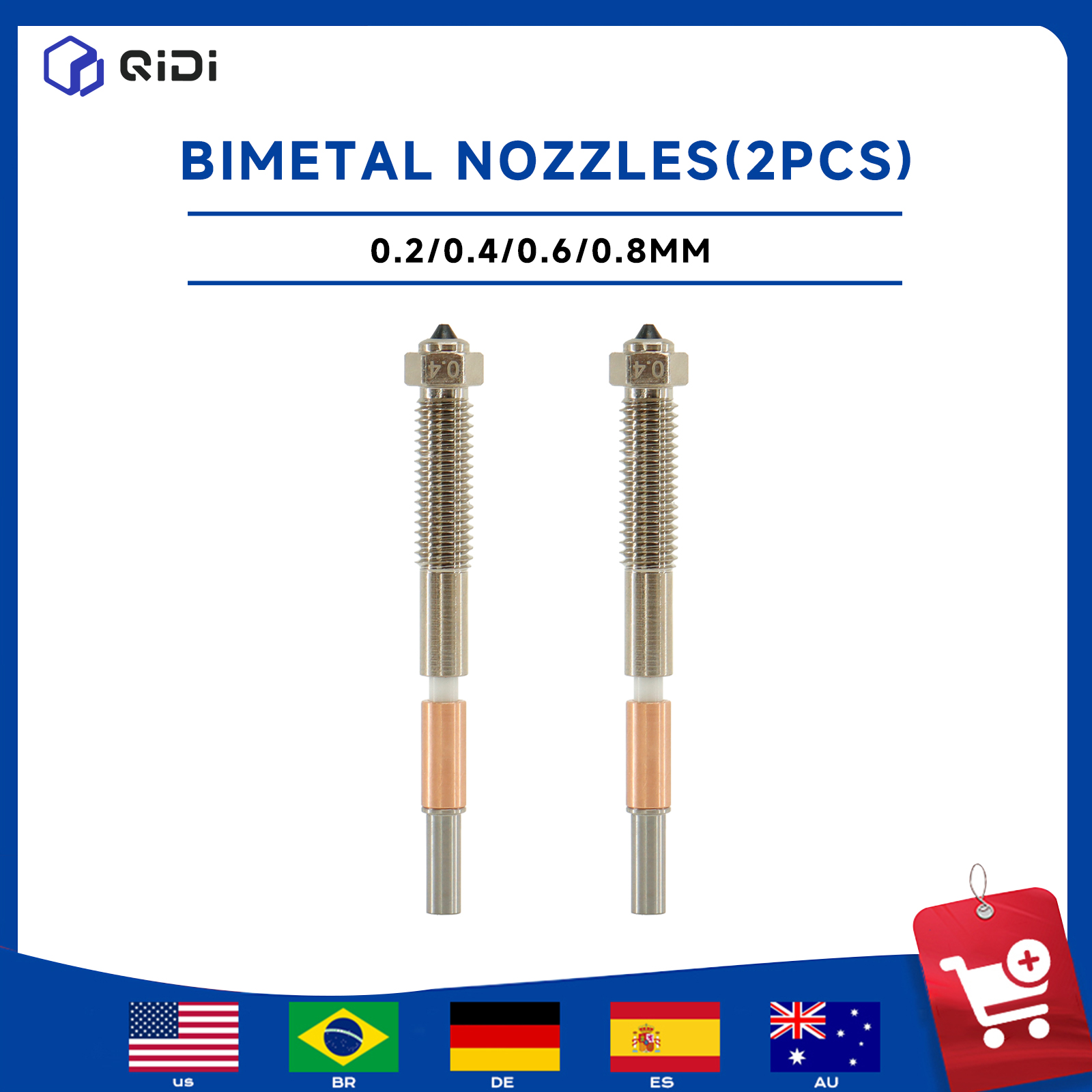 3D Printing Nozzle - QIDI Max 4 3D Printer Bimetal