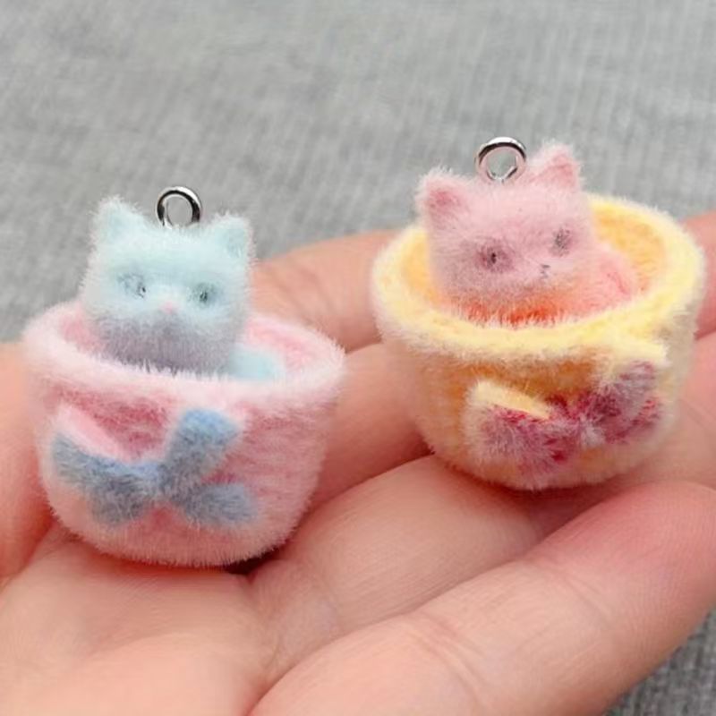 4pcs 3D plush resin cat pendan - 3D Printing Earrings ulasan dan harga