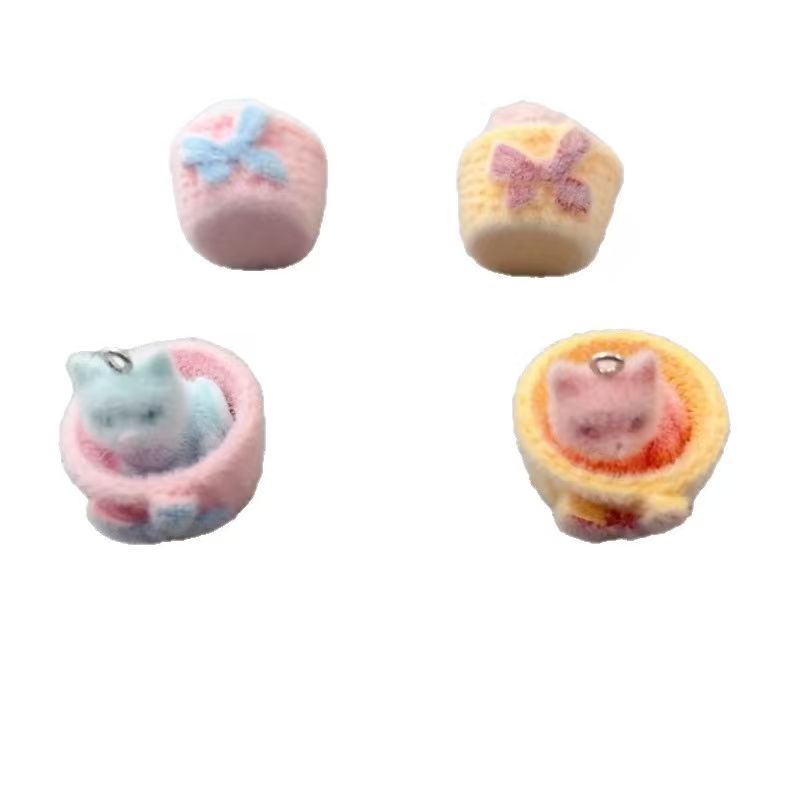 4pcs 3D plush resin cat pendan - 3D Printing Earrings ulasan dan harga