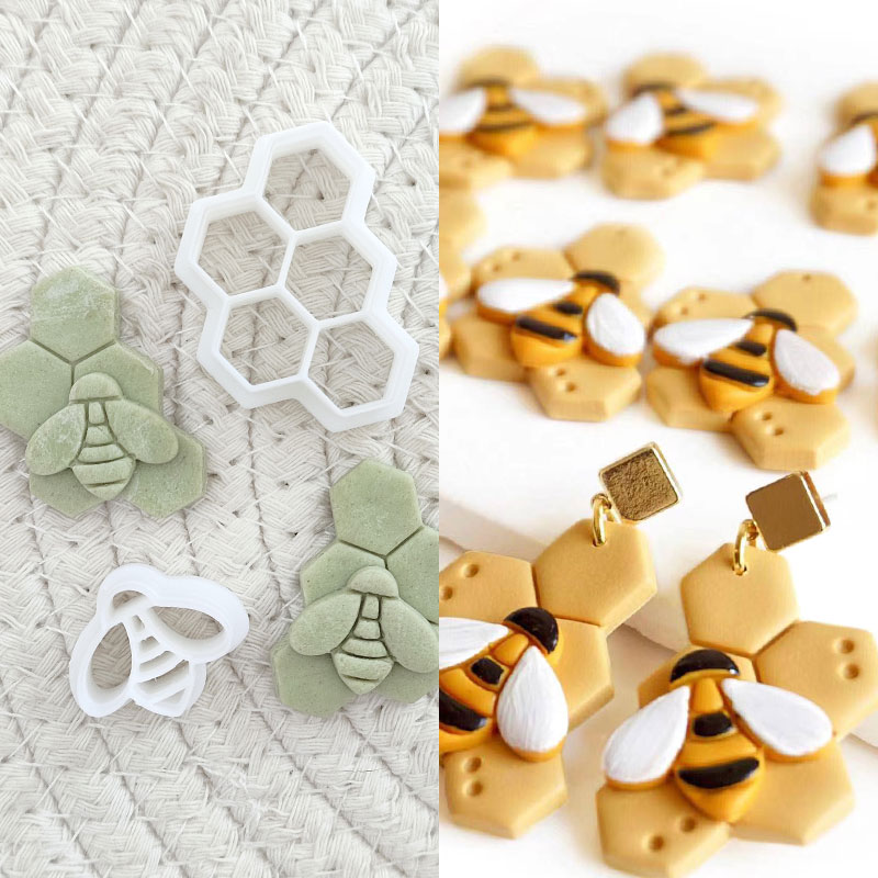 3D Bee Honeycomb Earring Cutti - 3D Printing Earrings ulasan dan harga