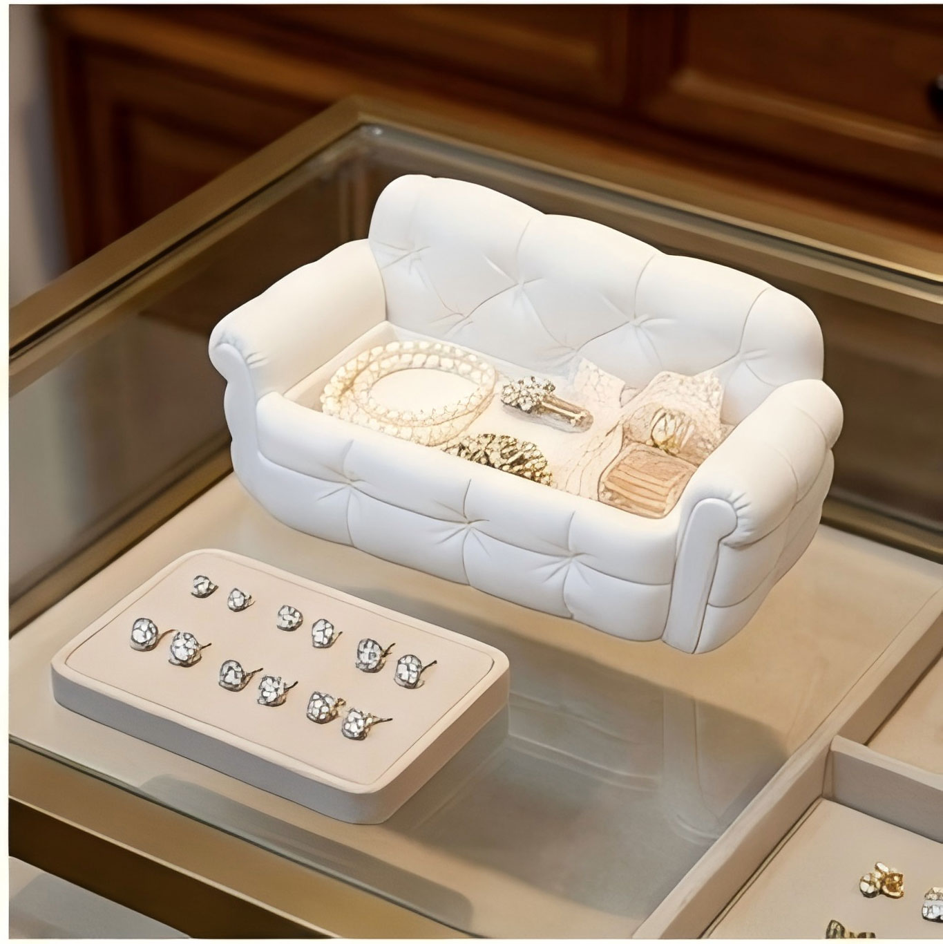 Mini Sofa Jewelry Storage Tray - 3D Printing Earrings ulasan dan harga