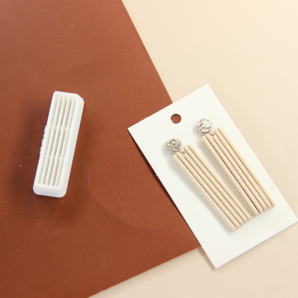 4Pcs Geometric Tassel Polymer  - 3D Printing Earrings ulasan dan harga