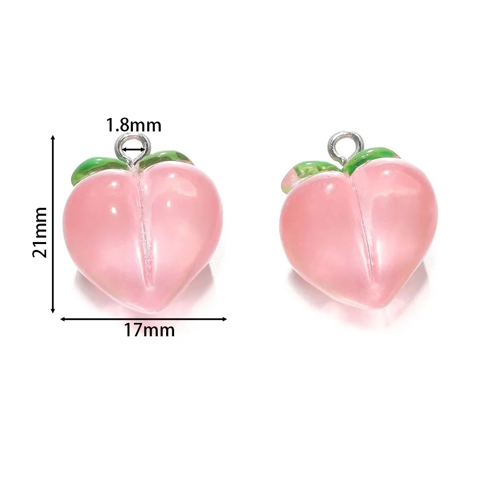 10Pcs Transparent Pink Peach R - 3D Printing Earrings ulasan dan harga