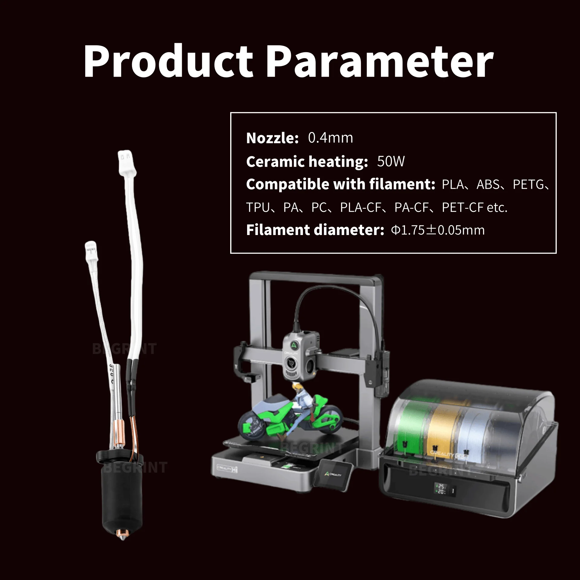 High Temp Ceramic Heater Hoten - 3D Printing Nozzle ulasan dan harga