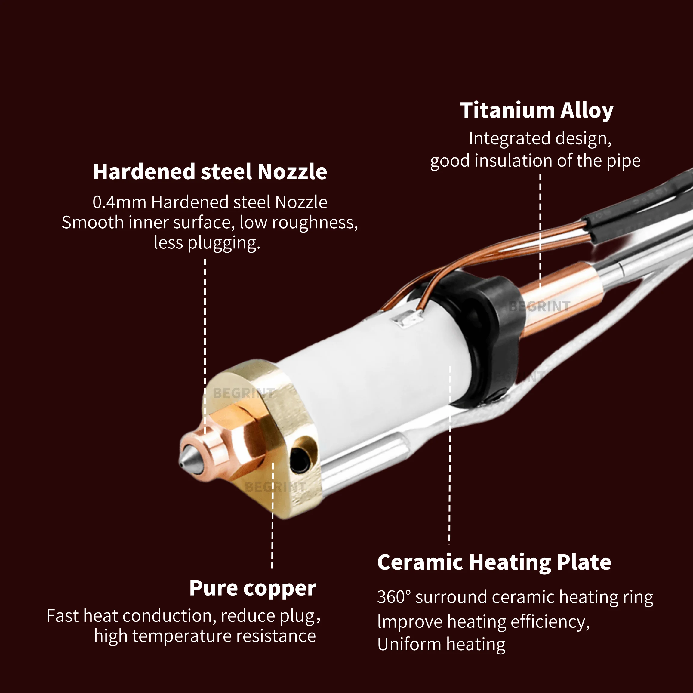 High Temp Ceramic Heater Hoten - 3D Printing Nozzle ulasan dan harga