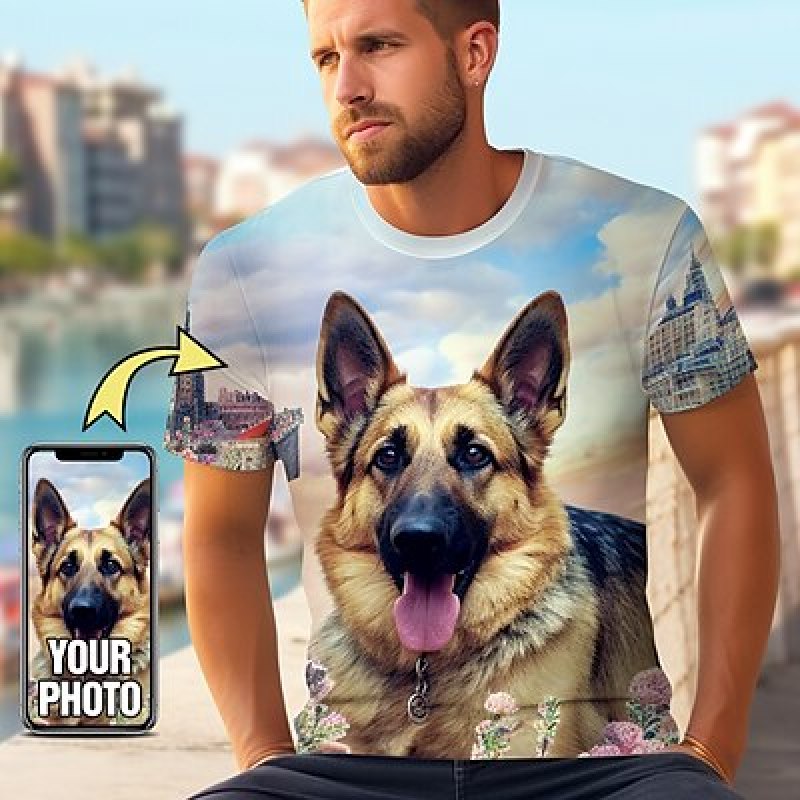 Custom Pet T Shirt for Men Des - 3D Printing Service ulasan dan harga