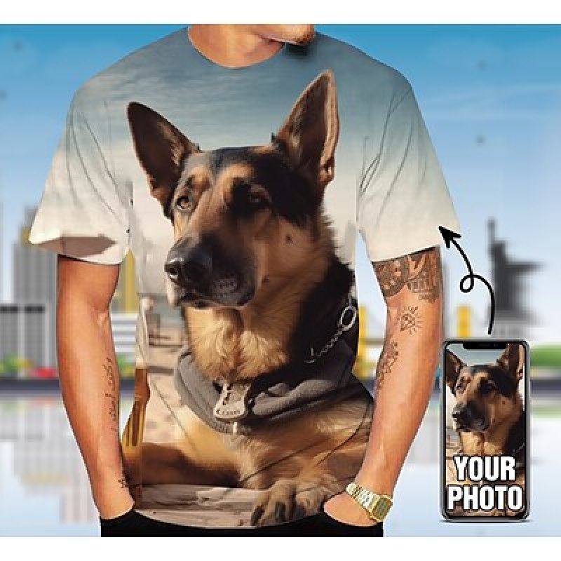 Custom Pet T Shirt for Men Des - 3D Printing Service ulasan dan harga