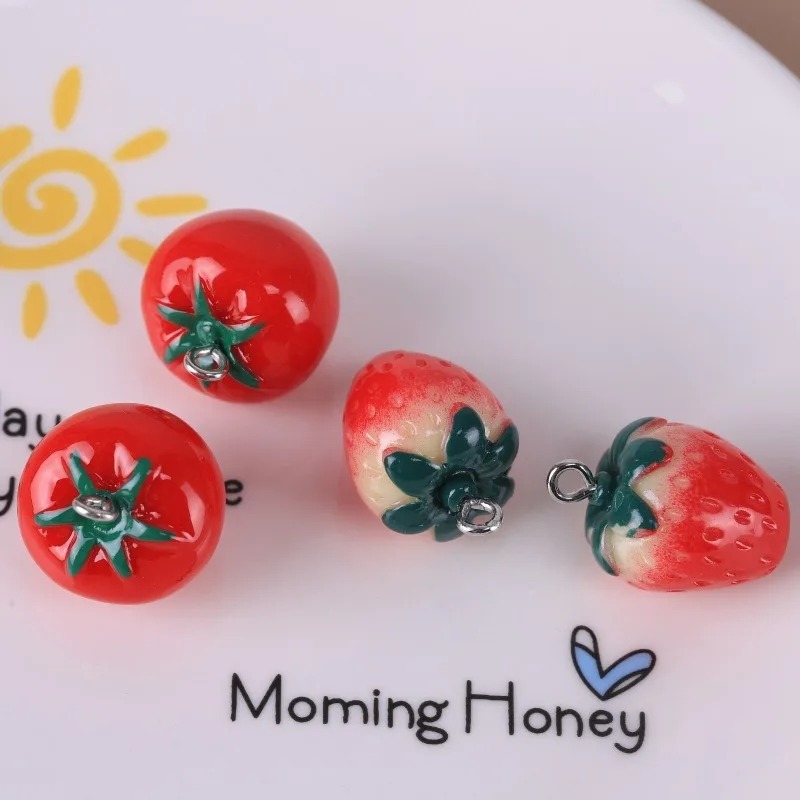 10 Pieces Realistic 3D Strawbe - 3D Printing Earrings ulasan dan harga