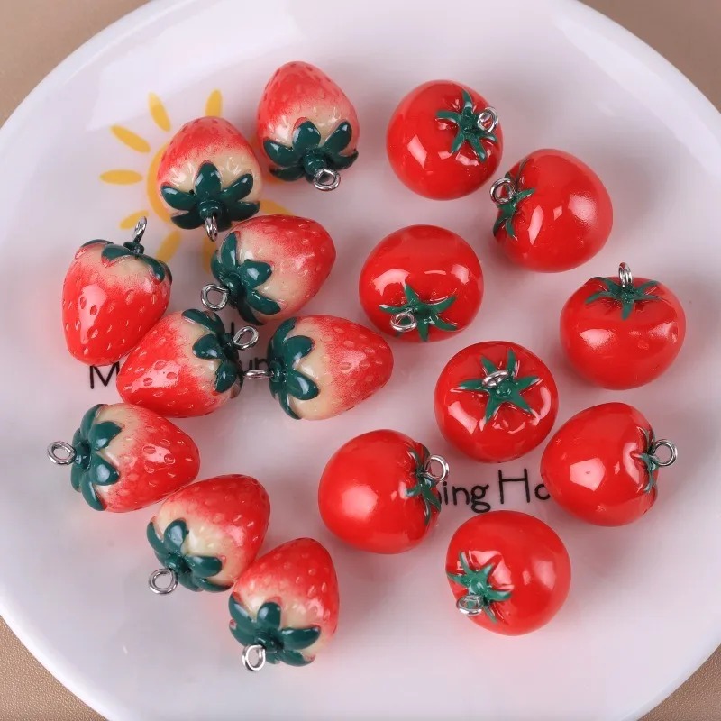 10 Pieces Realistic 3D Strawbe - 3D Printing Earrings ulasan dan harga