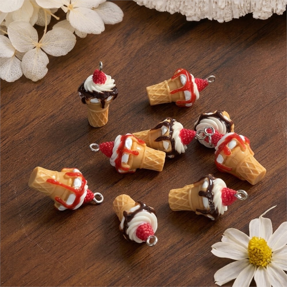 10Pcs Cute 3D Simulation Food  - 3D Printing Earrings ulasan dan harga