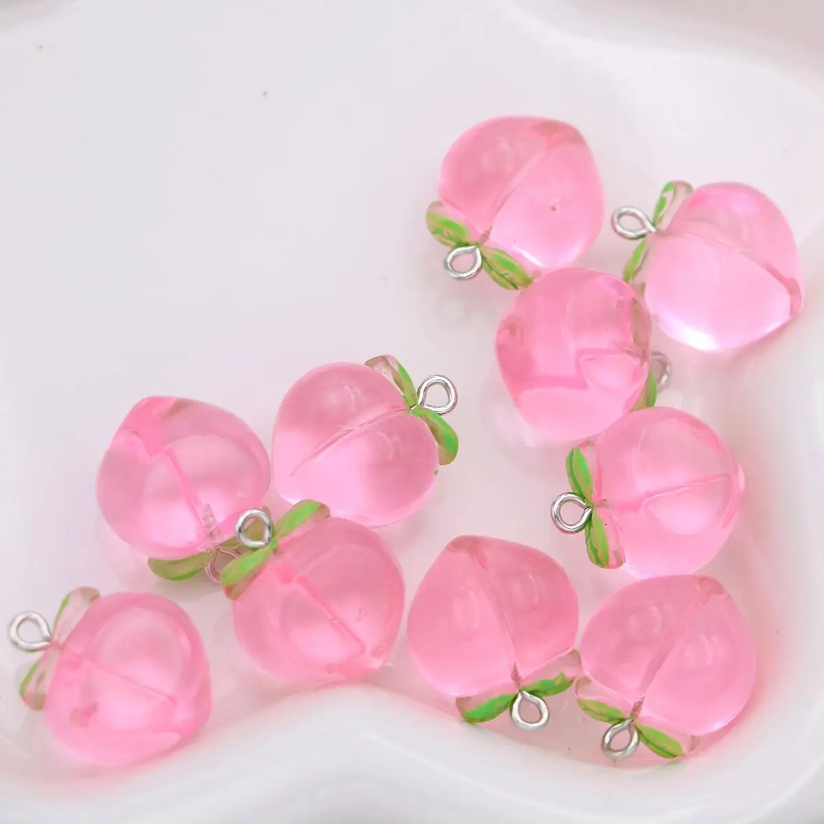 10Pcs Mini 3D Pink Peach Fruit - 3D Printing Earrings ulasan dan harga