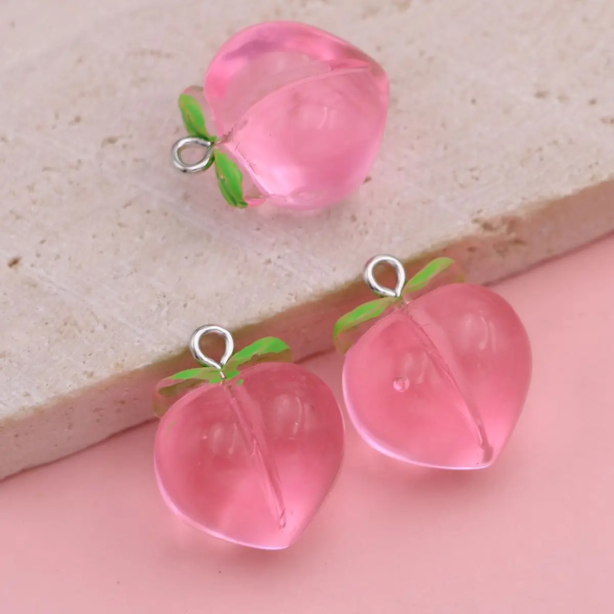 10Pcs Mini 3D Pink Peach Fruit - 3D Printing Earrings ulasan dan harga