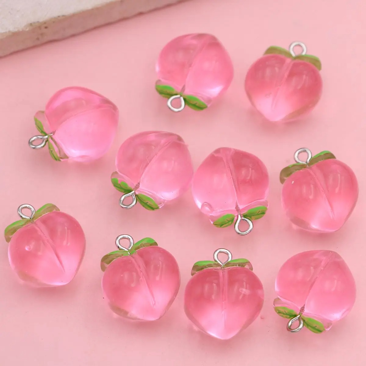 10Pcs Mini 3D Pink Peach Fruit - 3D Printing Earrings ulasan dan harga
